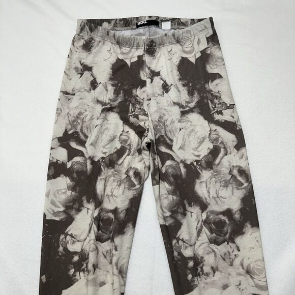 BDG Women's Medium Gray Floral Stretch Leggings High Rise Pull On 28" Inseam - Picture 2 of 11